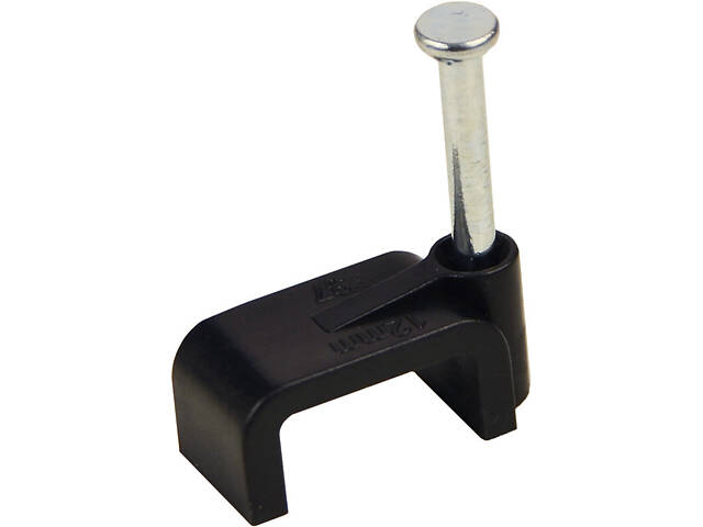 Скоба кріпильна 12мм пласка з цвяхом нейлон чорний (100 шт.) [A0150030047] CHF-12 АСКО - Фото 4