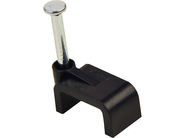 Скоба кріпильна 12мм пласка з цвяхом нейлон чорний (100 шт.) [A0150030047] CHF-12 АСКО - Фото 5