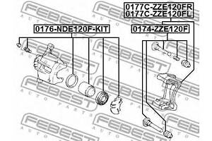 СКОБА ПЕРЕДНЬОГО ЛІВОГО ГАЛЬМІВНОГО СУПОРТА FEBEST 0177CZZE120FL на TOYOTA RUNX (ZZE12_, NDE12_, ZDE12_)