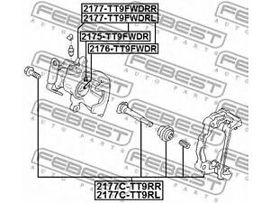 СКОБА ЗАДНЕГО ПРАВОГО ТОРМОЗНОГО СУППОРТА (FORD TRANSIT TT9 2006-2013) FEBEST 2177CTT9RR