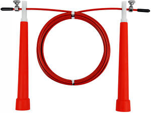Швидкісна скакалка EasyFit Speed Cable Rope 3 м зі стальним тросом червона