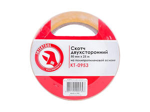 Скотч двосторонній Intertool 50 мм х 25 м пропилен (KT-0953)