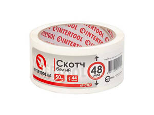 Скотч Intertool 48мм x 50м x 44мкм белый (KT-0917)