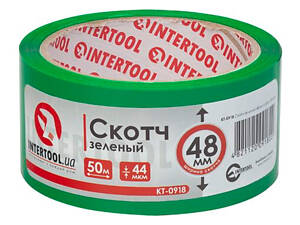 Скотч Intertool 48мм x 50м x 44мкм зеленый (KT-0918)