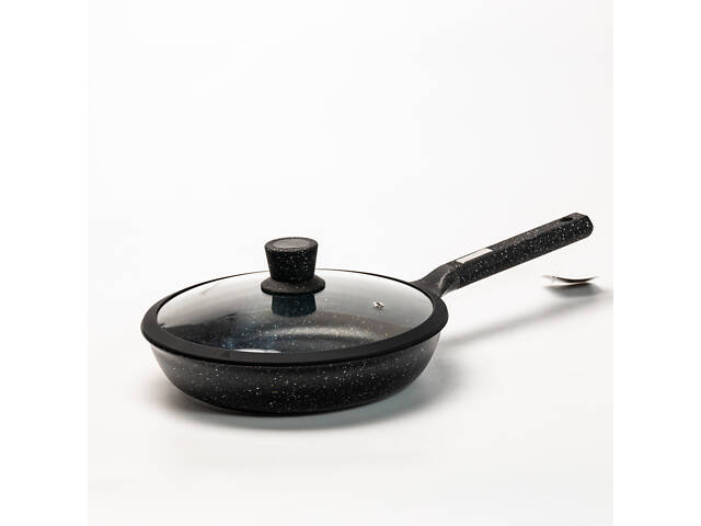 Сковорода алюмінієва зі скляною кришкою Ø 29 см пательня - Фото 2