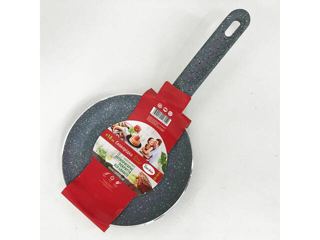 Сковорода для млинців Con Brio CB-1815 18 см, сковорода зручна на кухню, антипригарна сковорода - Фото 5