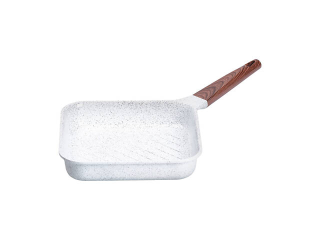 Сковорода-гриль алюмінієва, квадратна, 2,5 л, з антипригарним покриттям, 24 см MGC White - Фото 1