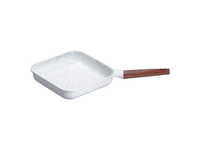 Сковорода-гриль алюмінієва, квадратна, 2,5 л, з антипригарним покриттям, 24 см MGC White - Фото 4