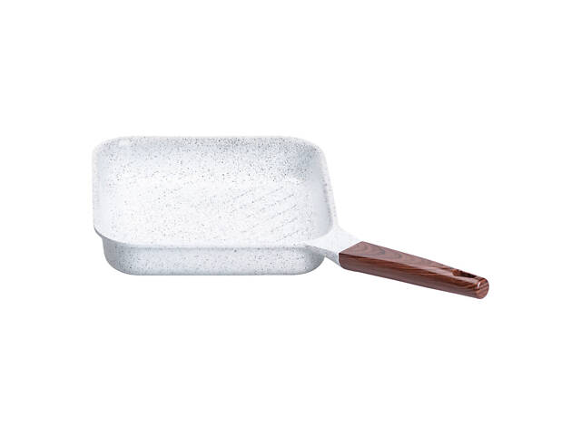 Сковорода-гриль алюмінієва, квадратна, 2,5 л, з антипригарним покриттям, 24 см MGC White - Фото 5