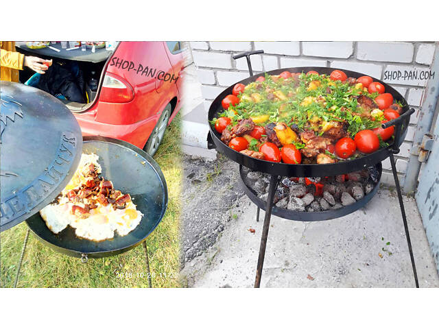 Сковорода-гриль із підставкою для вогню - Фото 3