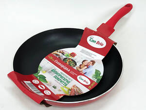 Сковорода з антипригарним покриттям 'XYLAN' Con Brio CB-2614 26 см, сковорода для смаження. Колір: червоний