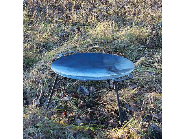 Сковорода-тарілка 48 см для багаття з ручками - Фото 9