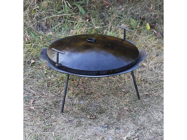 Сковорода з Б/У диска борони 55 см з бортом і кришкою в комплекті - Фото 1