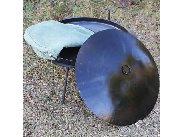 Сковорода з Б/У диска борони 65 см з бортом кришкою й чохлом - Фото 1