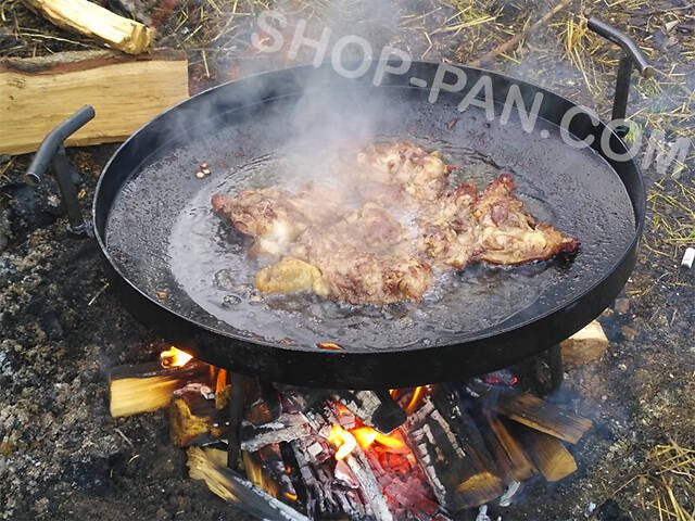 Сковорода з диска борони 50 см зі зручними знімними ручками - Фото 6