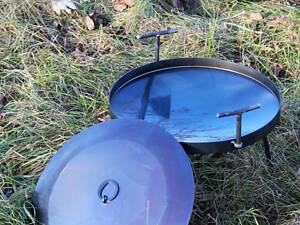 Сковорода з диска борони 50 см із кришкою зі знімними ручками