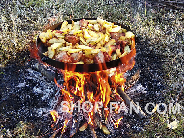 Сковорода з диска борони зі знімними ручками - Фото 4