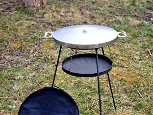 Сковорода с диска из нержавеющей стали САДЖ с крышкой из нержавеющей стали 40 см