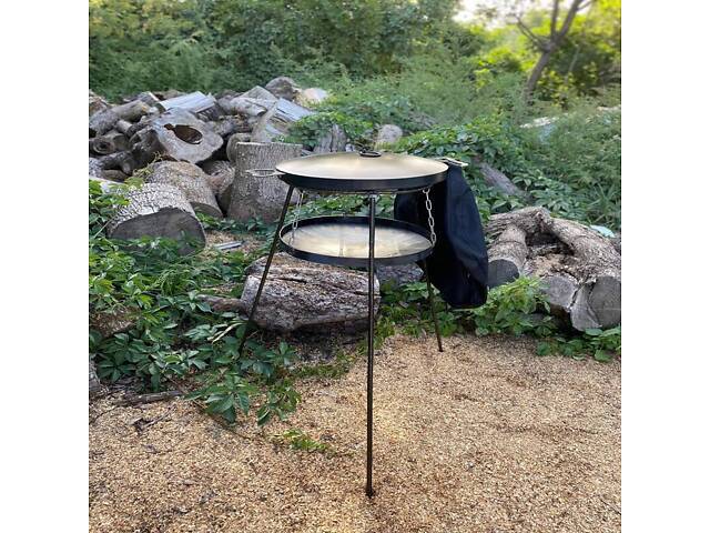 Сковорода з диска САДЖ з розбірними ніжками 40 см + Кришка - Фото 2