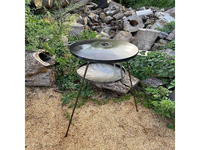 Сковорода з диска САДЖ з розбірними ніжками 40 см + Кришка - Фото 6