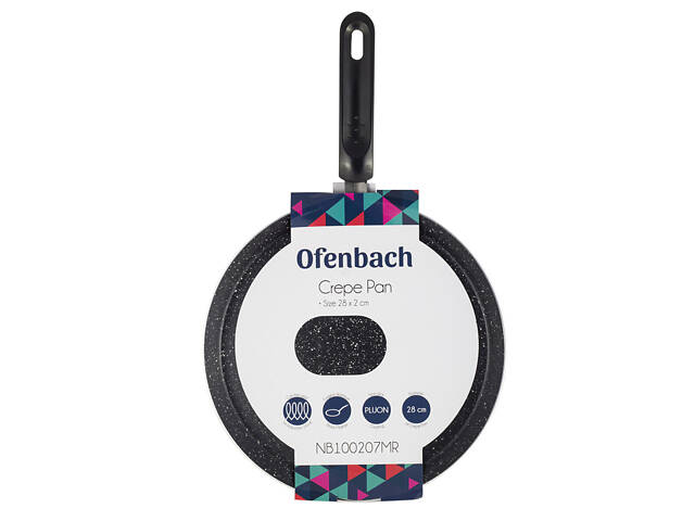 Сковородка блинная 28см с мраморным покрытием для индукции и газа KL226208 Kamille - Фото 1