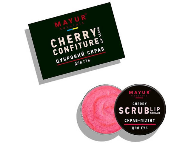 Скраб для губ Mayur Cherry Lip Sugar Scrub Вишневий конфітюр 15 г (4820230953244) - Фото 2