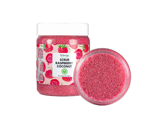Скраб для лица и тела Top Beauty Raspberry Coconut с ароматом малины и кокосовым маслом 250 мл