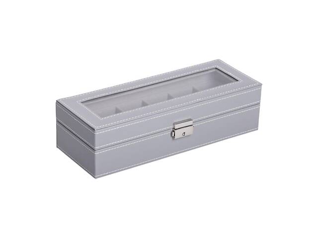 Скринька для наручного годинника 30×11×8 см з еко шкіри на 6 відсіків - Фото 1