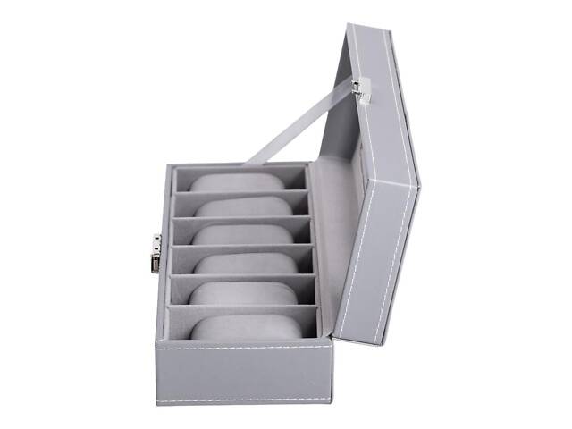 Скринька для наручного годинника 30×11×8 см з еко шкіри на 6 відсіків - Фото 5