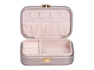 Коробка для украшений из эко кожи 12×7.5×4 см с застежкой органайзер для ювелирных изделий HP-5-34CR