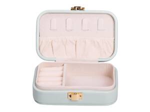 Коробка для украшений из эко кожи 12×7.5×4 см с застежкой органайзер для ювелирных изделий HP-5-34GR