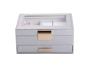 Коробка для украшений из эко кожи 2 яруса органайзер для ювелирных изделий HP-5-36G