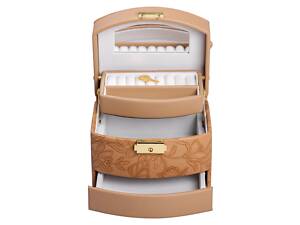 Коробка для украшений из эко кожи 3 яруса с замком органайзер для ювелирных изделий HP-5-23BR