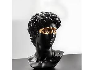 Скульптура бюст Давида RESTEQ черного цвета. Фигурка для интерьера Давид 15 см. Декор бюст Давид (Микеланджело)