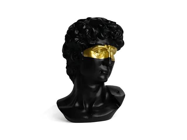 Скульптура погруддя Давида RESTEQ чорного кольору. Фігурка для інтер`єру Давид 15 см (Мікеланджело) - Фото 3