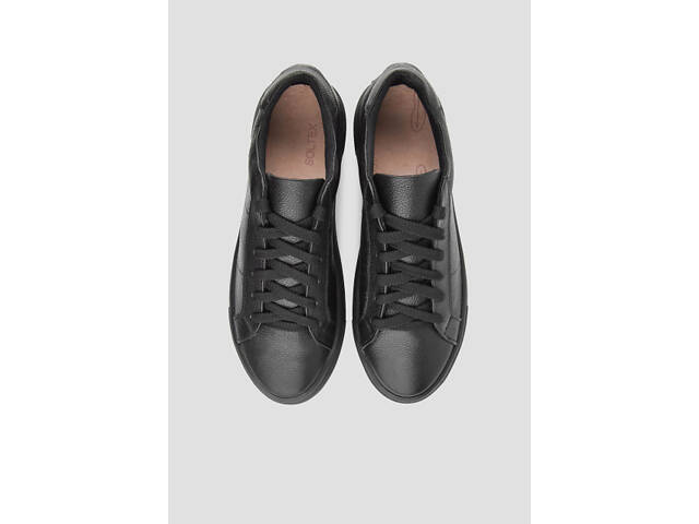 Слипоны кеды кожаные женские черные - Фото 5