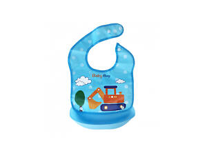 Слюнявчик с ковшом синий Экскаватор