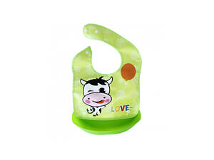 Слюнявчик с ковшом зеленый Милка