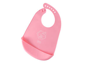 Слюнявчик силиконовый Gipfel GP-0340 31х24 см розовий