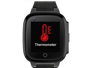 Smart часы детские с GPS отслеживанием Nectronix LT-25 (Черные), с поддержкой 4G, термометром, камерой, сенсорным экрано