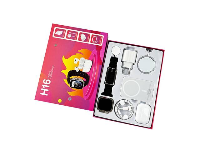 Розумний годинник Fendior H16+TWS+Powerbank+Charge Black yL. - Фото 6