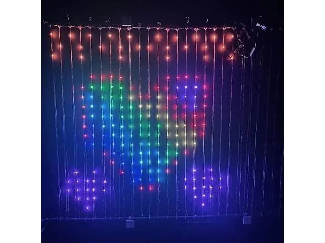 SMART Гирлянда штора SFK 07 2×2 м, 400 LED, управление через приложение и пульт - Фото 1