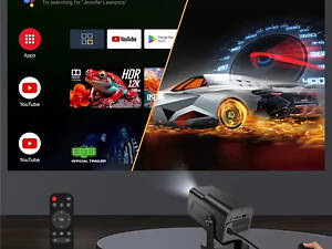 Смарт проектор HSC350 Pro 4K UHD с 2 джойстиками 64Gb Android 14