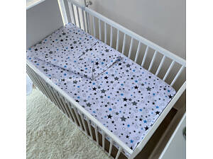 Сменный комплект постельного белья Звездочки серо-голубые