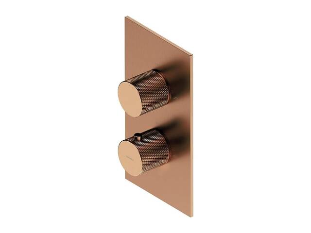 Смеситель для душа Omnires Contour скрытого монтажа, с термостатом, brushed copper (CT8036CPB) - Фото 1 Смеситель для душа Omnires Contour скрытого монтажа, с термостатом, brushed copper (CT8036CPB) - Фото 1