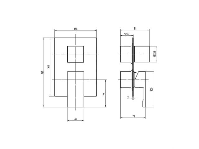Змішувач для душу вбудований TOPAZ ODISS TO 08117-L03-TT - Фото 8