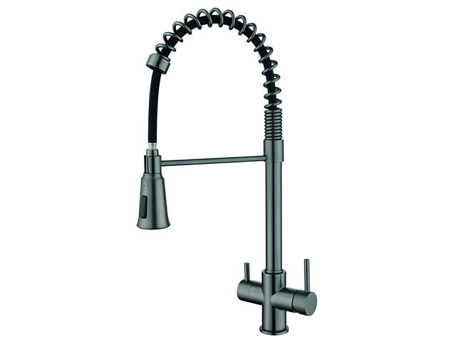 Смеситель для кухни Koer KB-72025-07 с выходом для питьевой воды (излив – пружина) (KR5016) - Фото 1