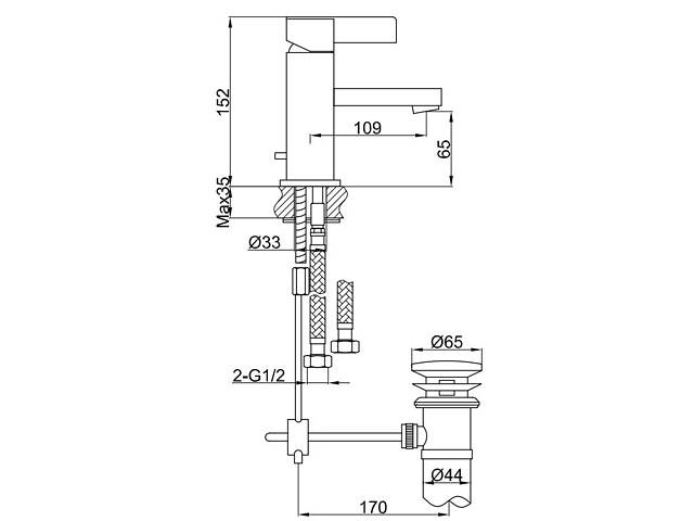 Змішувач для раковини (вумивальника) KOHLMAN DEXAME CHROME - Фото 4