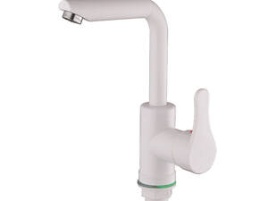 Смеситель для умывальника Plamix Diego-001-G White (без подвода) (PM0656)