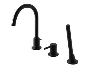 Смеситель для ванной KOHLMAN ROXIN BLACK на борт ванны